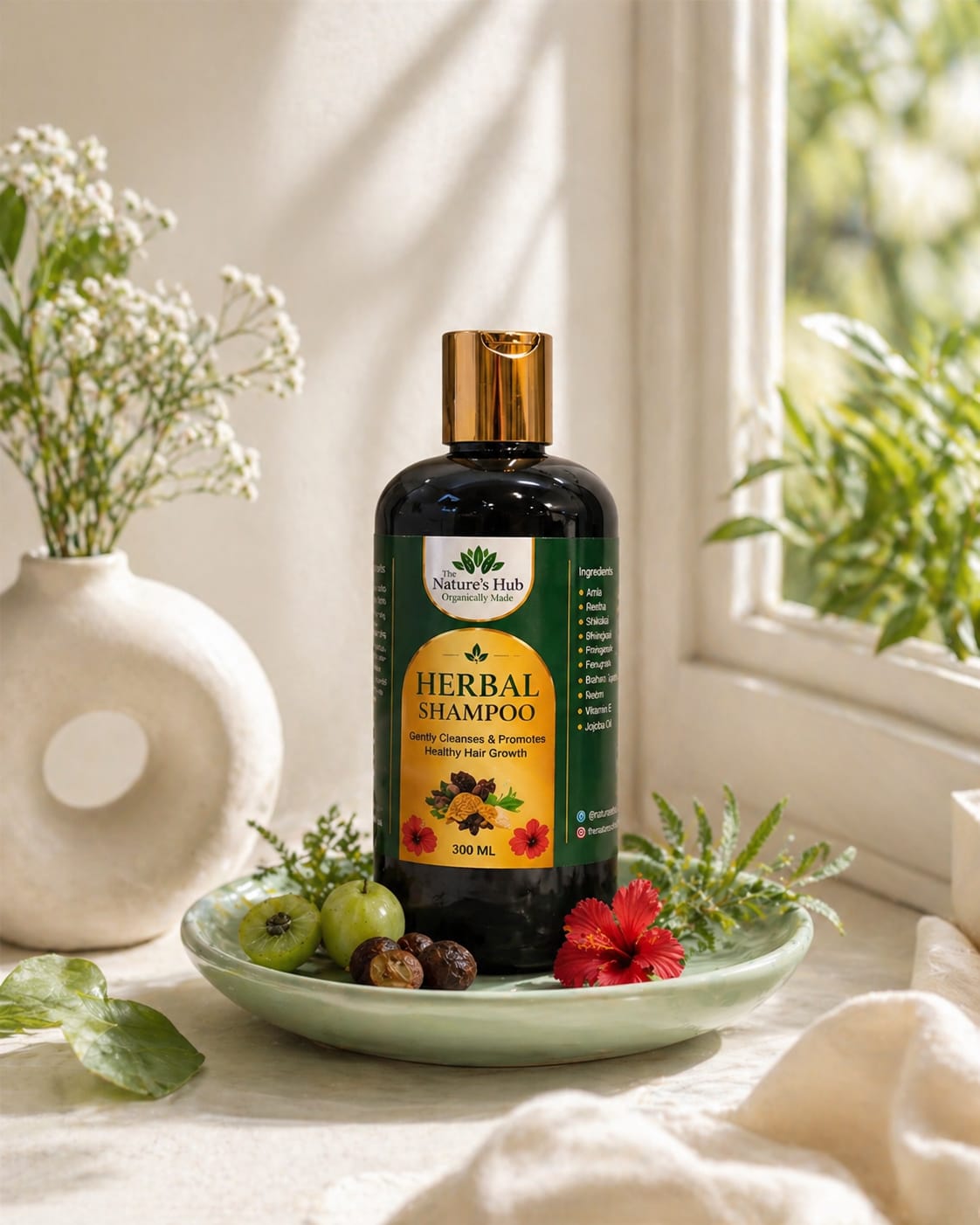 The Nature’s Hub Herbal Shampoo – Gentle Cleansing for Healthy-Looking Hair